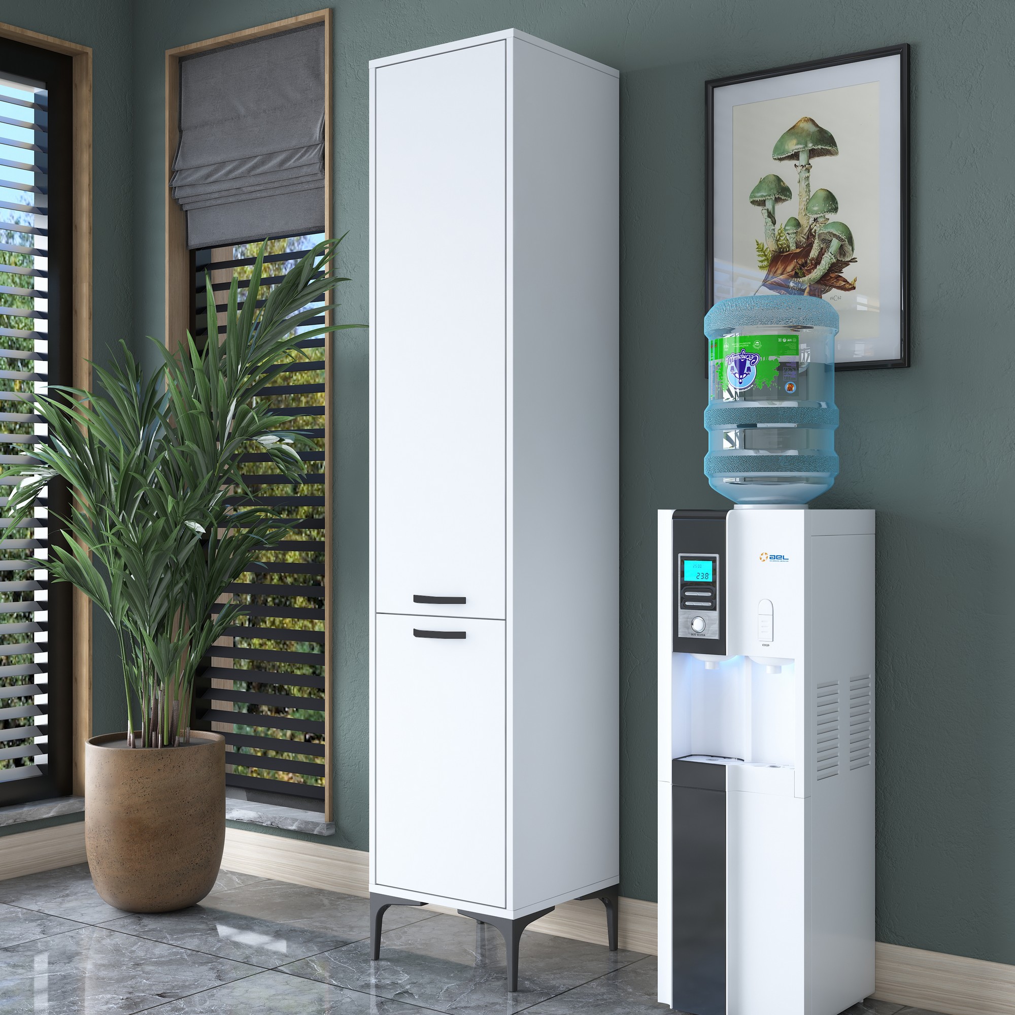 RADIO úzka policová skriňa, biela RADIO úzka policová skriňa, biela