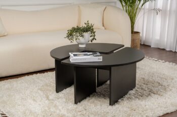 RAMONA dvojdielny konferenčný stolík, čierne drevo