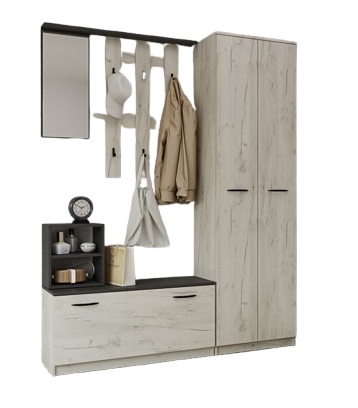 REMO II predsieňová zostava, biely craft / grafit REMO II predsieňová zostava, biely craft / grafit