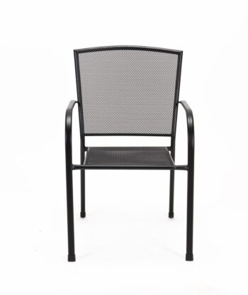 RIVER kovová záhradná stolička, čierna