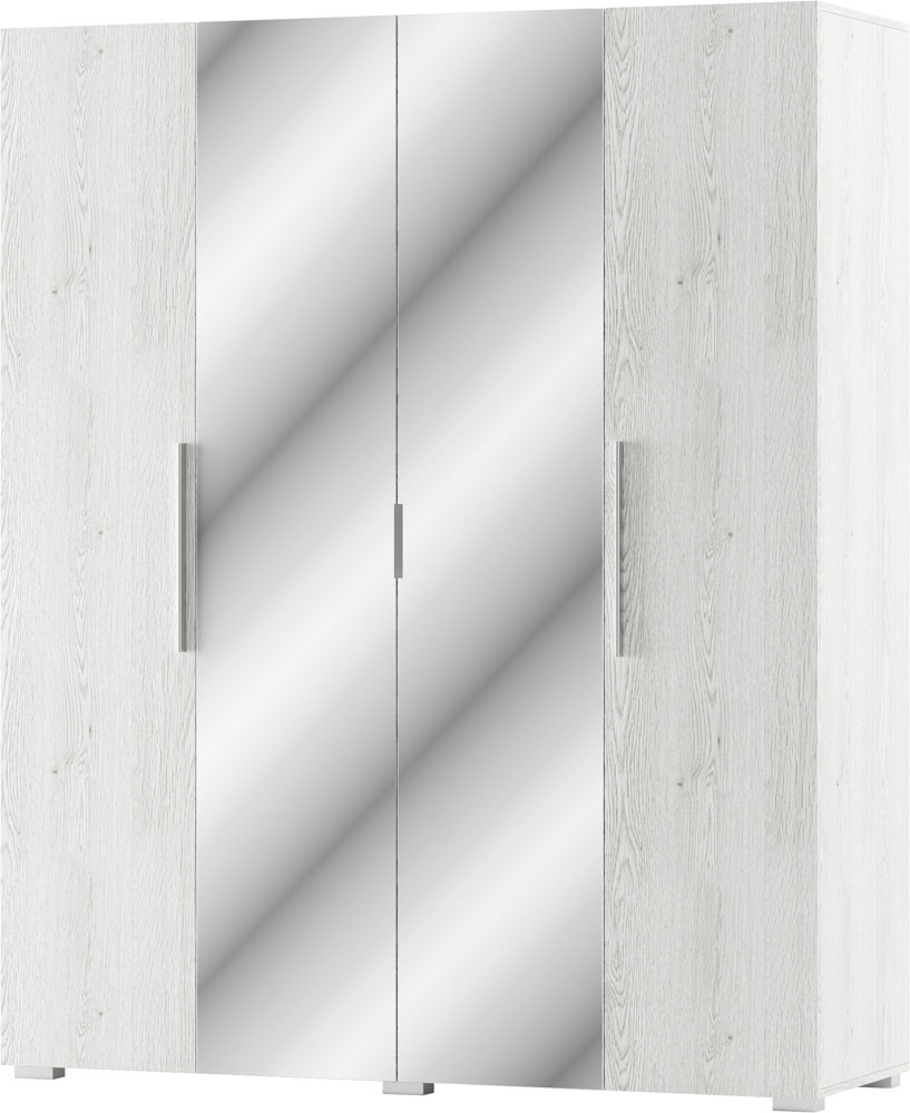 ROMER šatníková skriňa 4D, biela/light artwood ROMER šatníková skriňa 4D, biela/light artwood