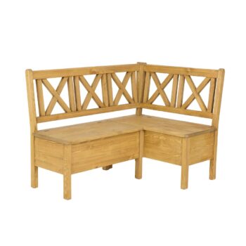 Rustik rohová lavica NR704, jasný vosk