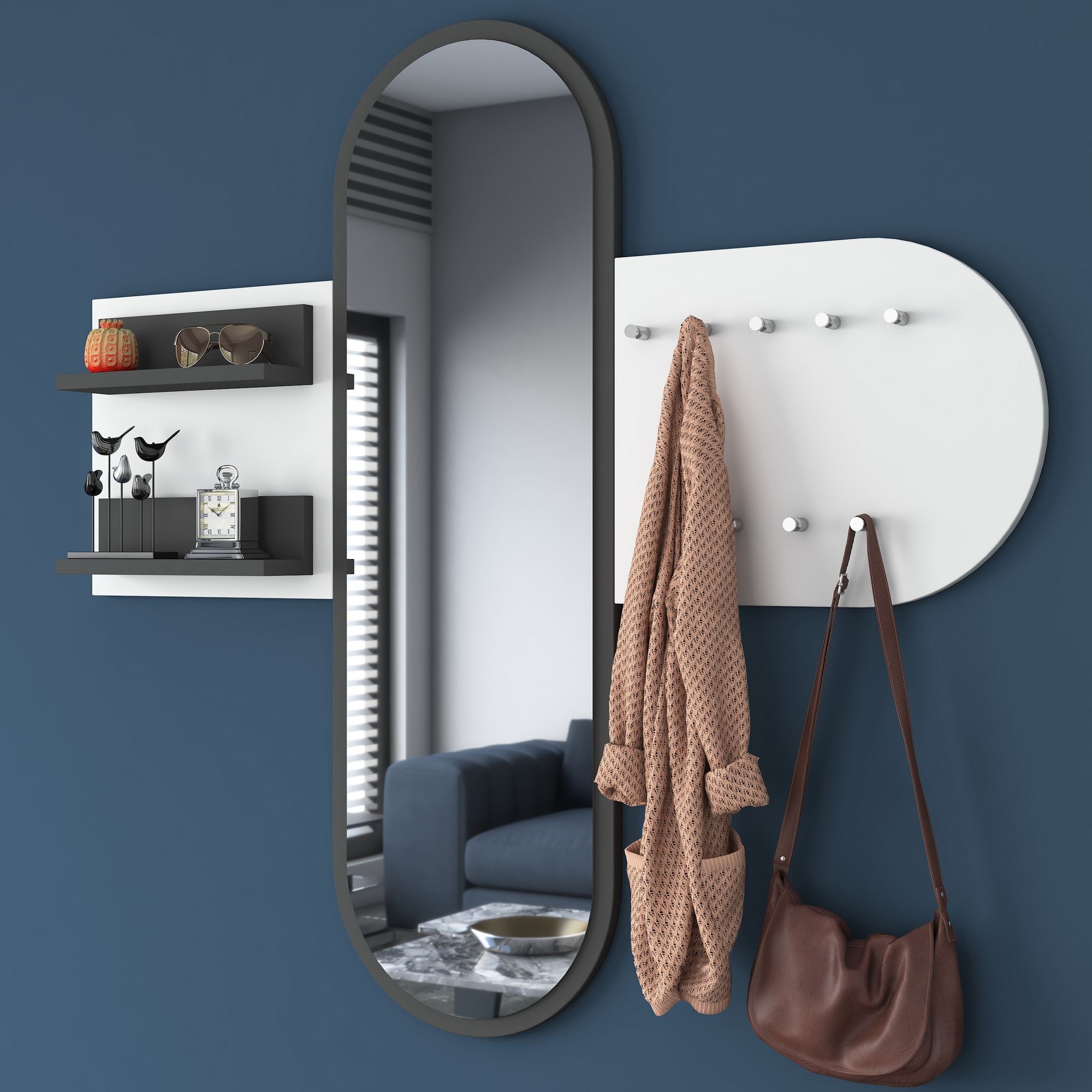 SABRINA predsieňová zostava so zrkadlom, biela SABRINA predsieňová zostava so zrkadlom, biela