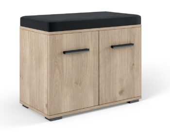 SAMBRE botník, biely dub/čierna