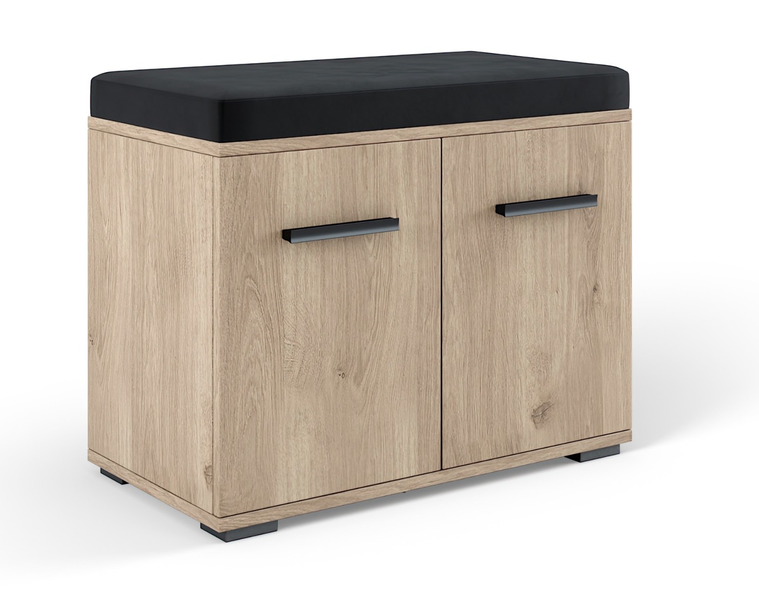 SAMBRE botník, biely dub/čierna SAMBRE botník, biely dub/čierna