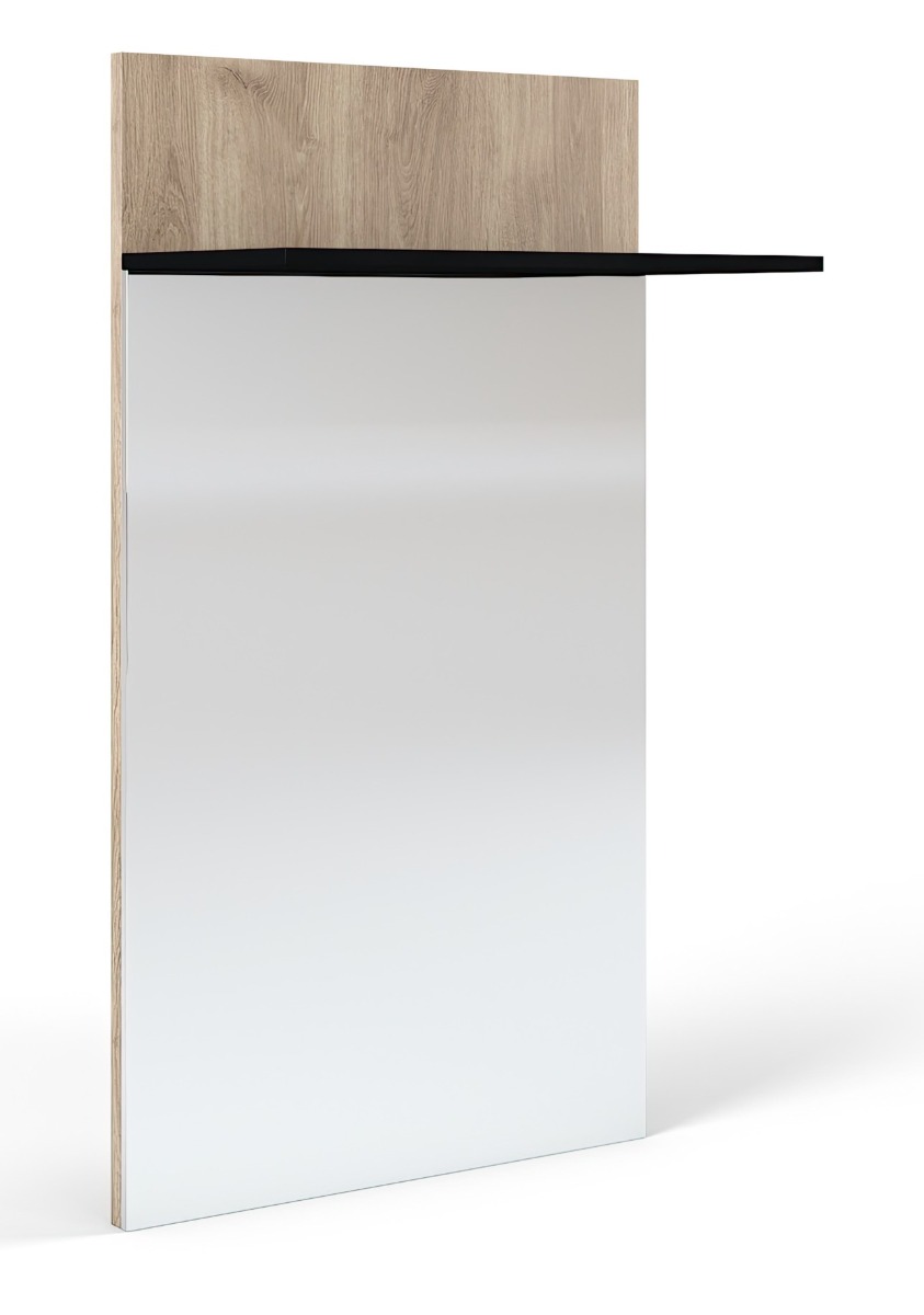 SAMBRE nástenné zrkadlo, biely dub/čierna SAMBRE nástenné zrkadlo, biely dub/čierna