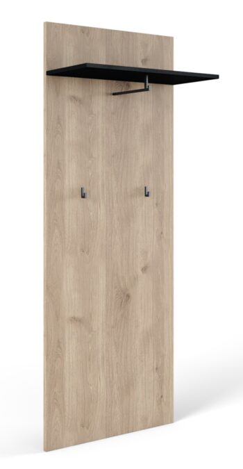 SAMBRE vešiakový panel, biely dub/čierna