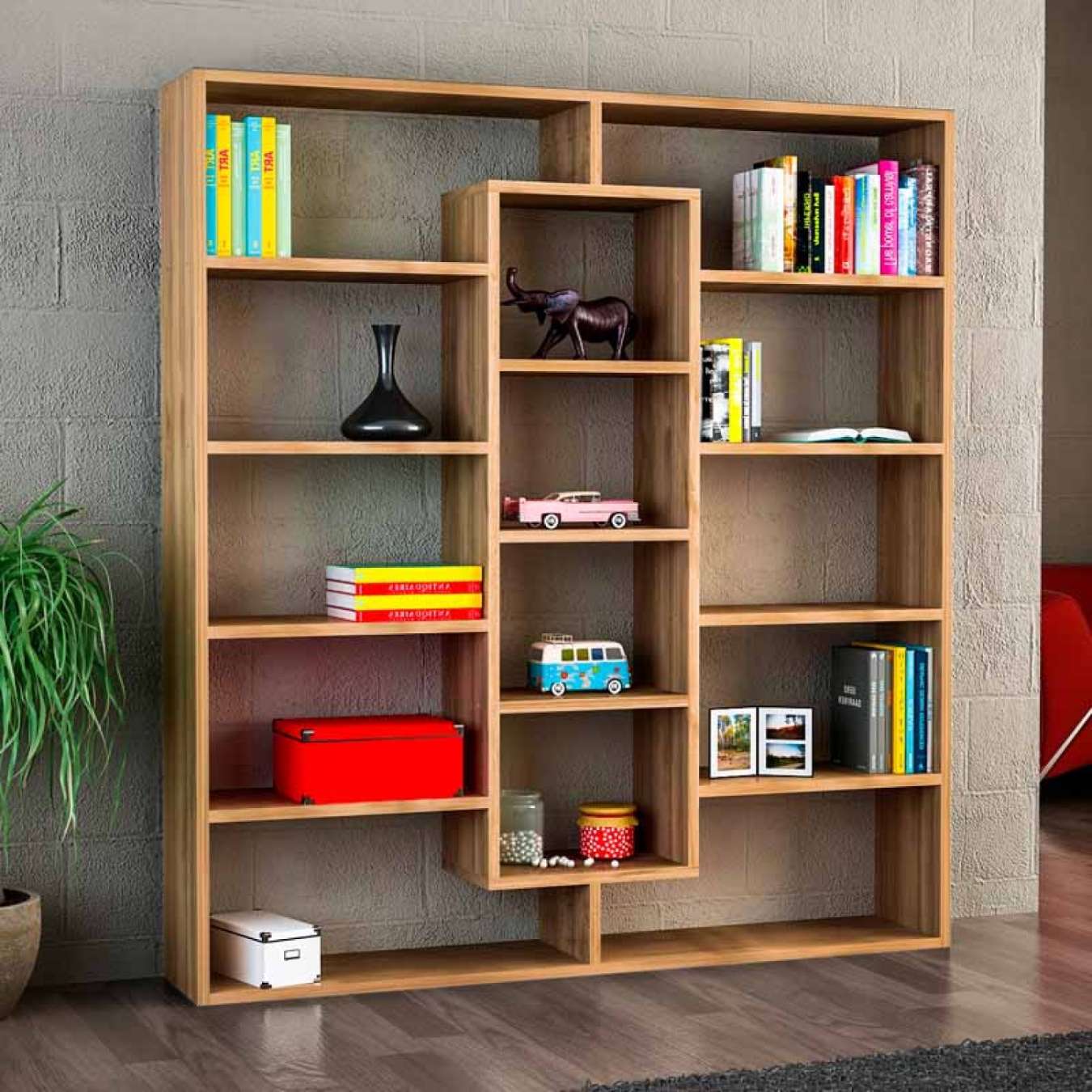 SAMPLE designová knižnica, orech SAMPLE designová knižnica, orech