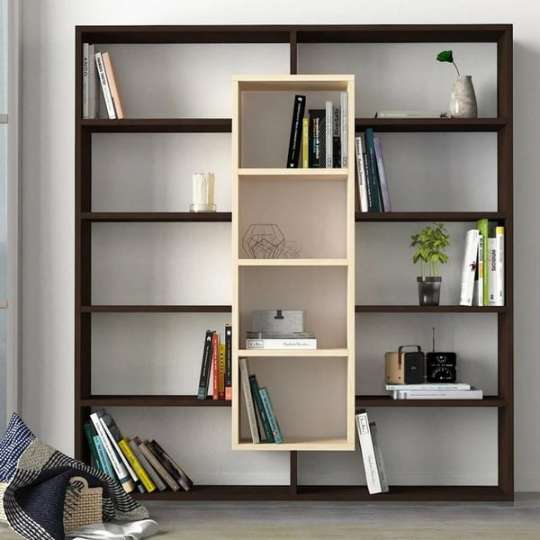 SAMPLE designová knižnica, wenge/maple SAMPLE designová knižnica, wenge/maple