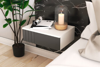 SELINA nočný stolík, biela/grafit