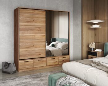 SIGMA šatníková skriňa so zrkadlom 2D2S, dub Mauvella