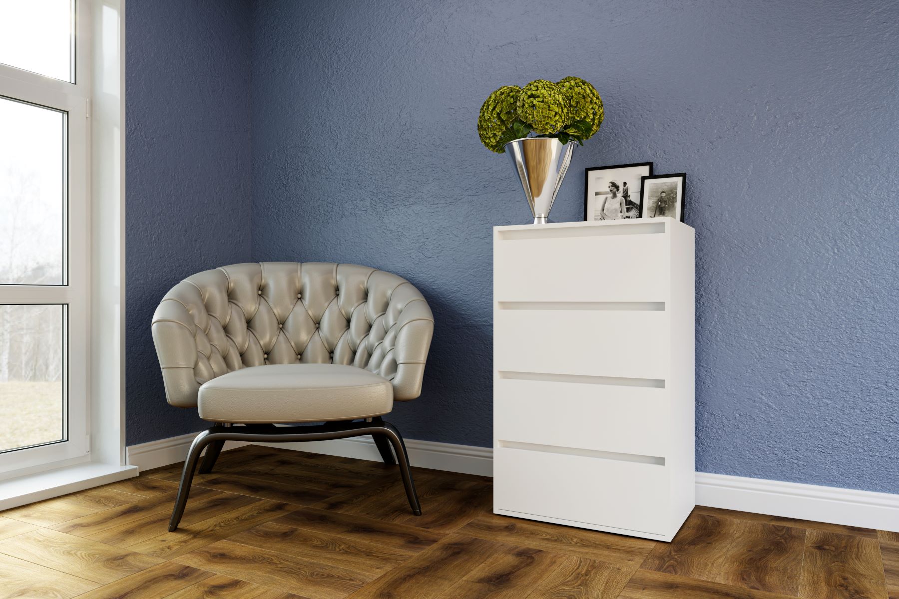 SONIJA 4 zásuvková komoda-60, biela SONIJA 4 zásuvková komoda-60, biela