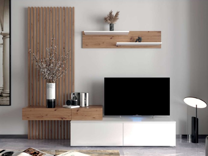 SOWETO obývacia stena, biela/dub Artisan SOWETO obývacia stena, biela/dub Artisan