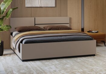 SQUARE posteľ 180x200, béžová/čierna