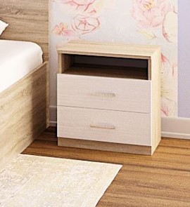 STANA nočný stolík-dub Sonoma, biele drevo STANA nočný stolík-dub Sonoma, biele drevo