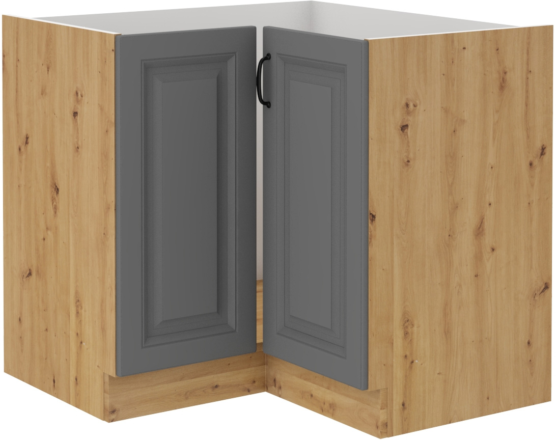 STELLA 89X89 dolná rohová skrinka, stredne šedá/dub Artisan STELLA 89X89 dolná rohová skrinka, stredne šedá/dub Artisan