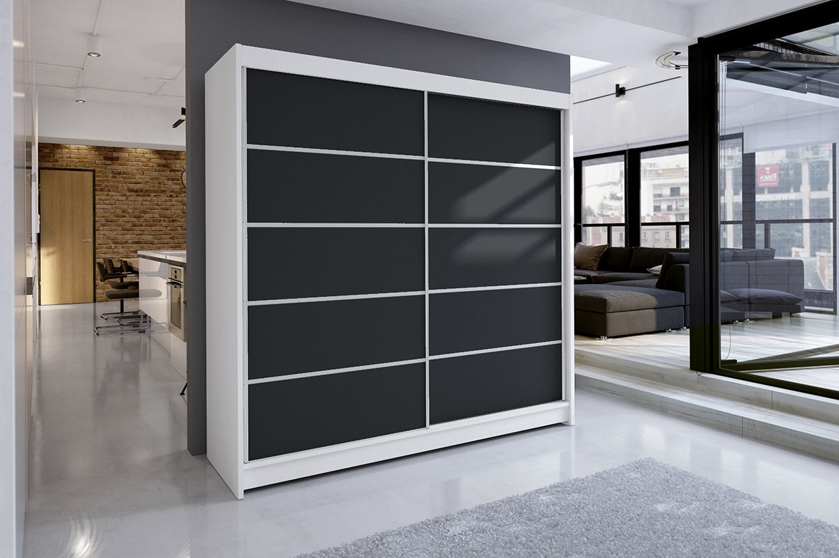 Šatníková skriňa TALLYA 4 biela/ čierna Šatníková skriňa TALLYA 4 biela/ čierna