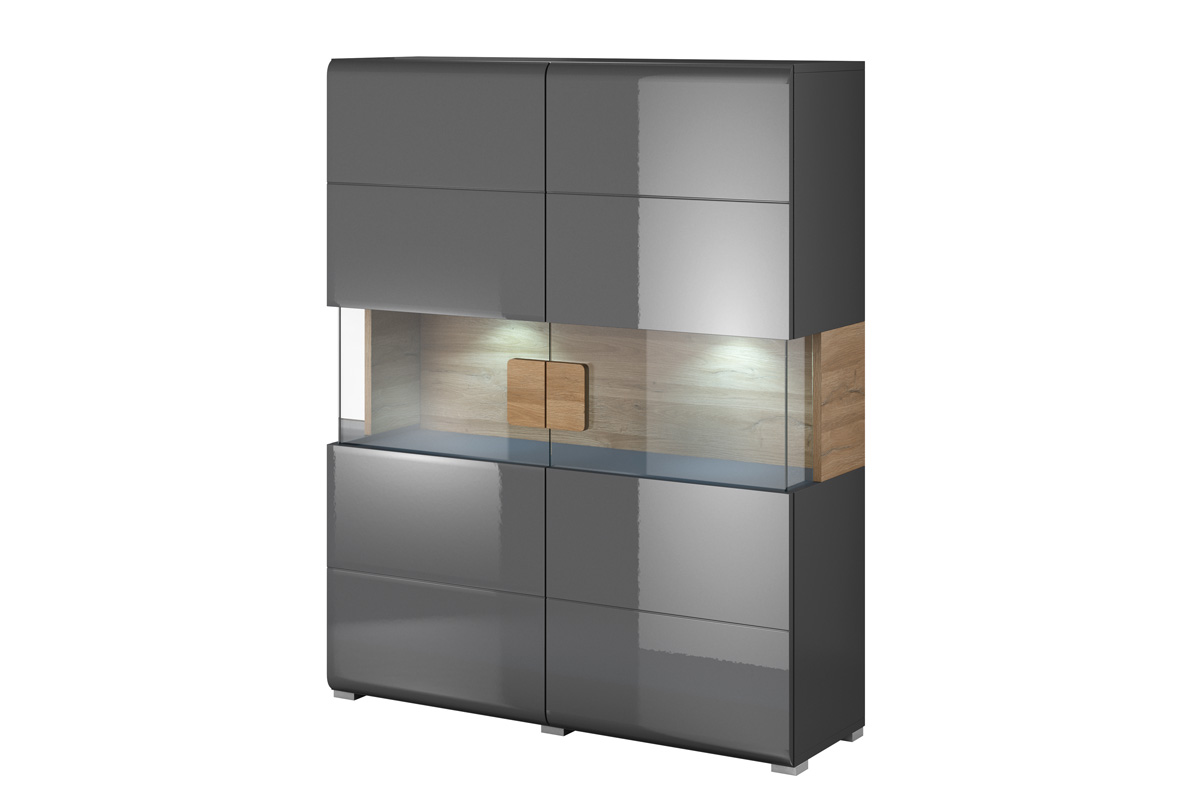 TALEDO 42 dvojdverová vitrína, antracit/dub grandson TALEDO 42 dvojdverová vitrína, antracit/dub grandson