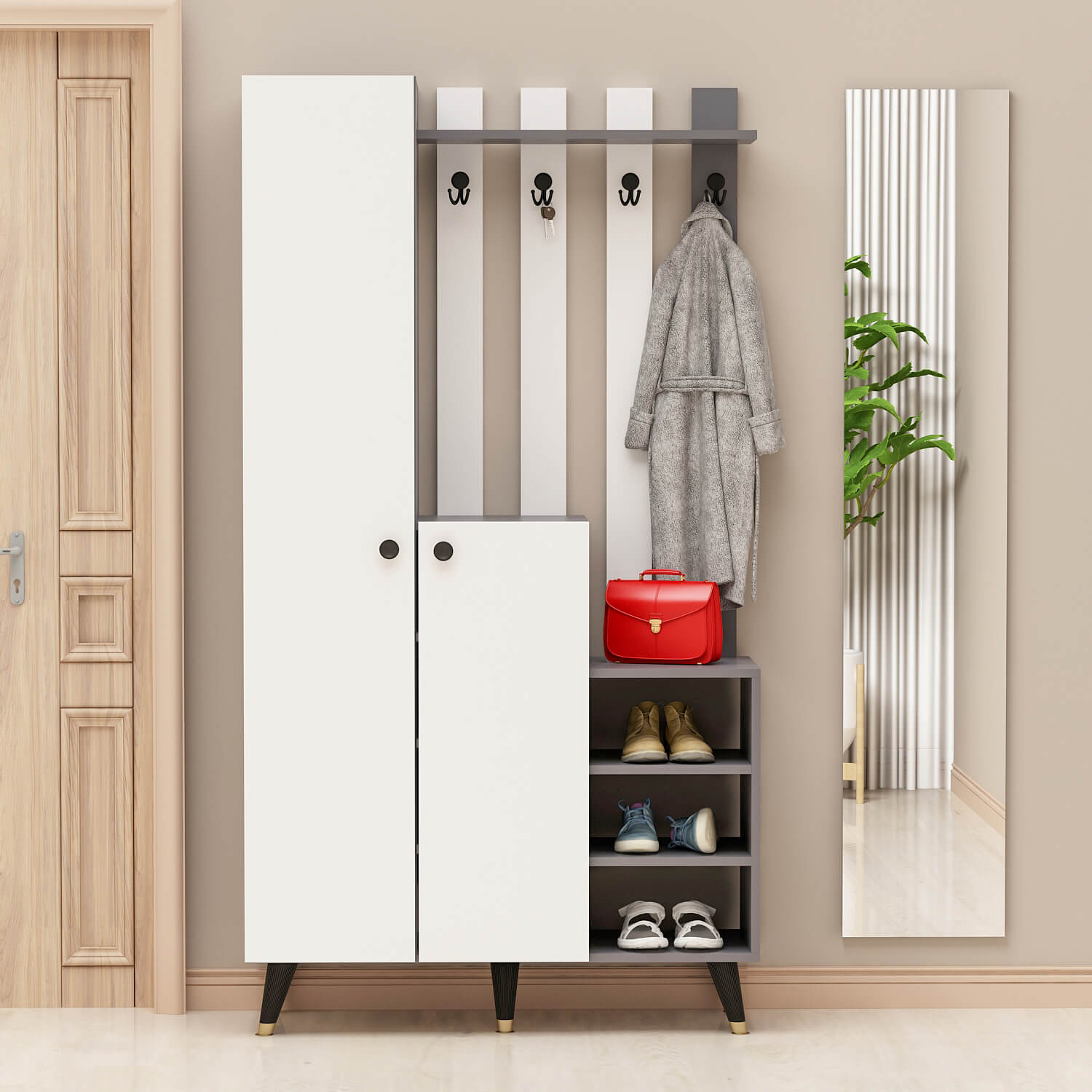 TALIN predsieňová zostava, antracit / biela TALIN predsieňová zostava, antracit / biela