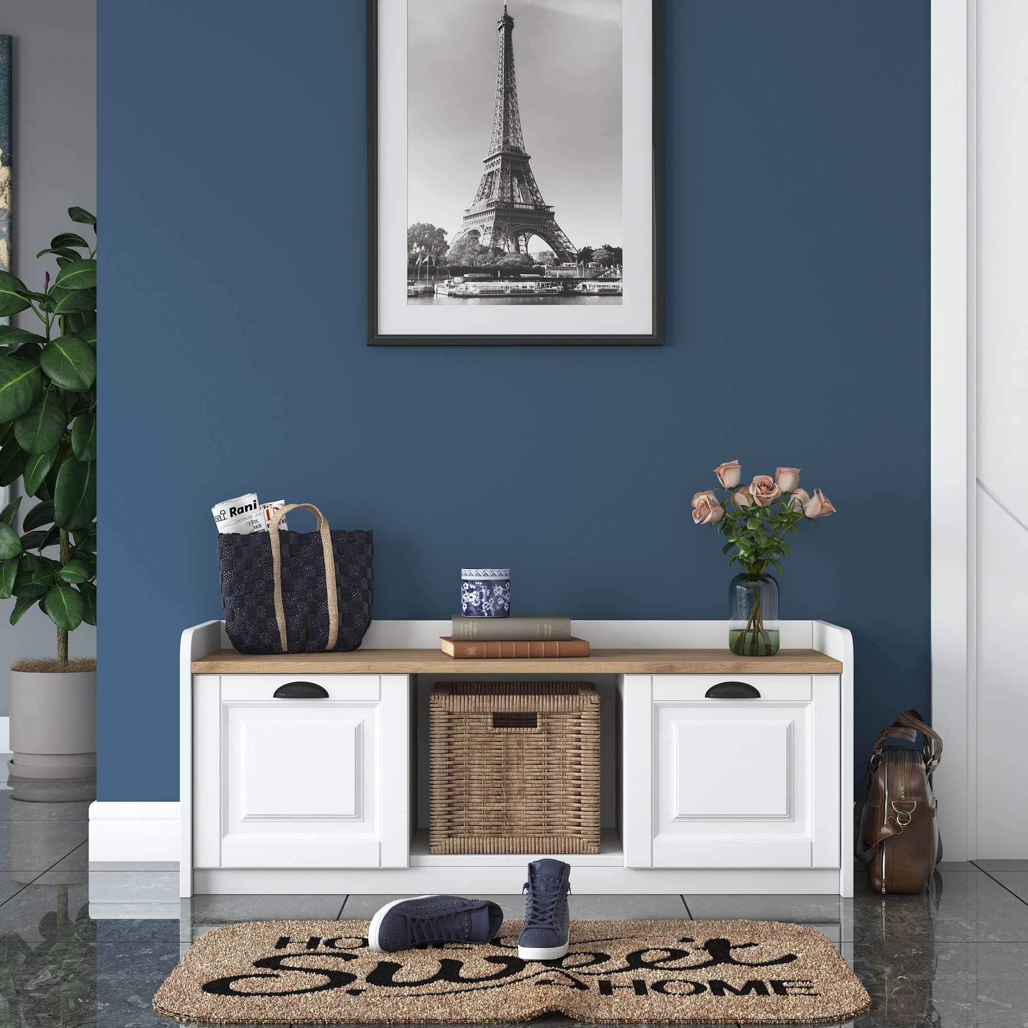 TATOO botník, biela/orech TATOO botník, biela/orech