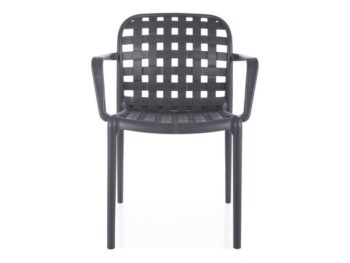 TRIP II plastové záhradné kreslo, šedá