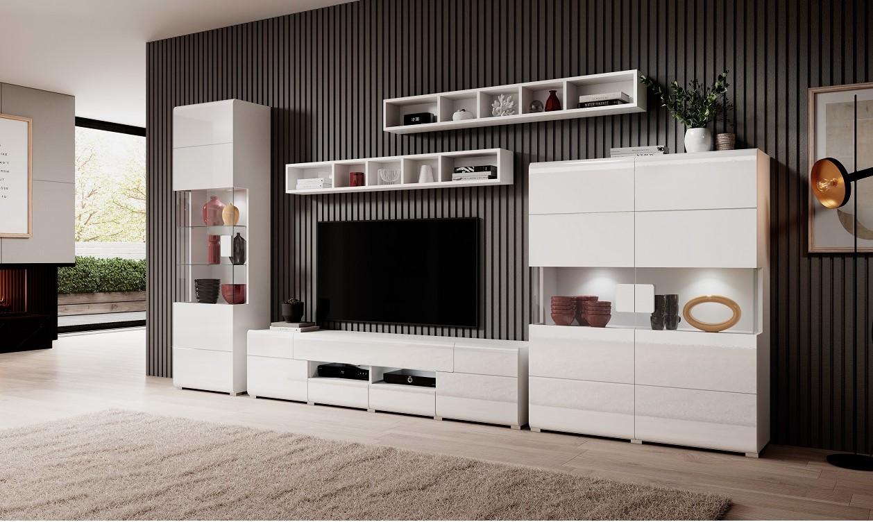 Taledo 10 luxusná obývacia zostava biela/biely lesk Taledo 10 luxusná obývacia zostava biela/biely lesk