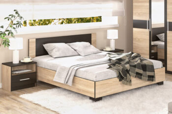 VALENTÍNA, manželská posteľ 160 sonoma/wenge