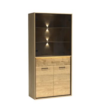 VALERIAN M-3 dvojdverová vitrína, dub hikora