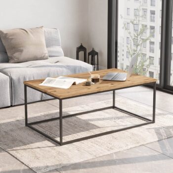 VEGY 10 konferenčný stolík, farba borovica/ čierny kov