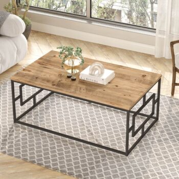 VEGY 12 loftový konferenčný stolík, borovica/čierny kov