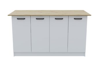 VERRI II kuchynský ostrovček, biela / dub Artisan