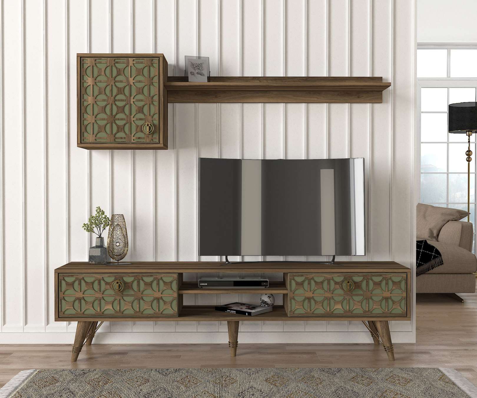 VIOLE orientálna obývacia stena, orech/sardunia VIOLE orientálna obývacia stena, orech/sardunia