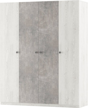 VIVA šatníková skriňa 4D, light artwood/industrial