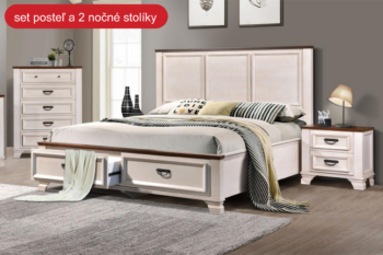 Výhodný set JENNY manželská posteľ + nočné stolíky