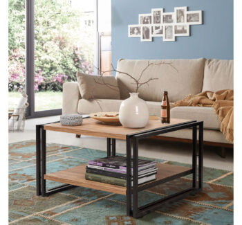 WINTER konferenčný stolík, borovica/čierna