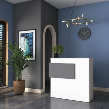 ZEUS rečepčný stôl, biela/mramor