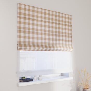 DUO Rímska roleta, béžovo-biele veľké káro, Quadro, 136-08