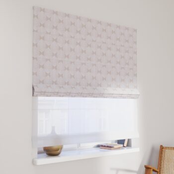 DUO Rímska roleta, biele listy na béžovom podklade , Sunny, 143-85