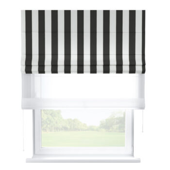 DUO Rímska roleta, bielo-čierne pásy, Vintage 70's, 137-53
