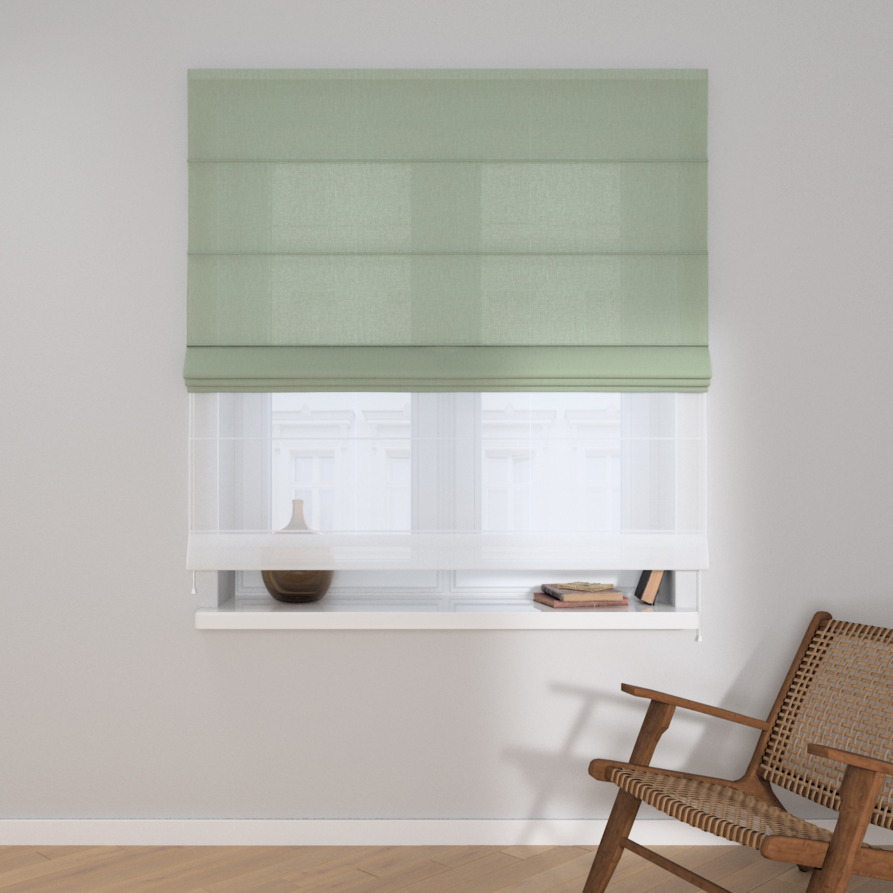 DUO Rímska roleta, eukalyptus zelená, Sensuale Premium, 144-56 DUO Rímska roleta, eukalyptus zelená, Sensuale Premium, 144-56
