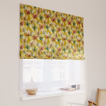 DUO Rímska roleta, farebné lístie na horčicovom podklade, Abigail, 143-22