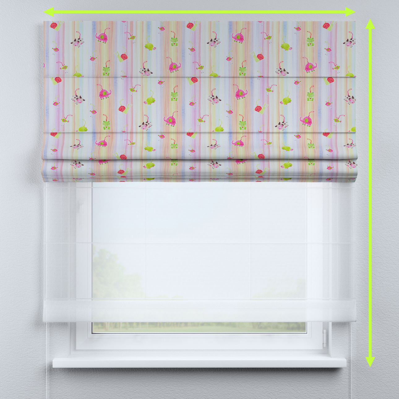 DUO Rímska roleta, farebné zvieratka na farebnom pozadí, Výpredaj, 151-05 DUO Rímska roleta, farebné zvieratka na farebnom pozadí, Výpredaj, 151-05