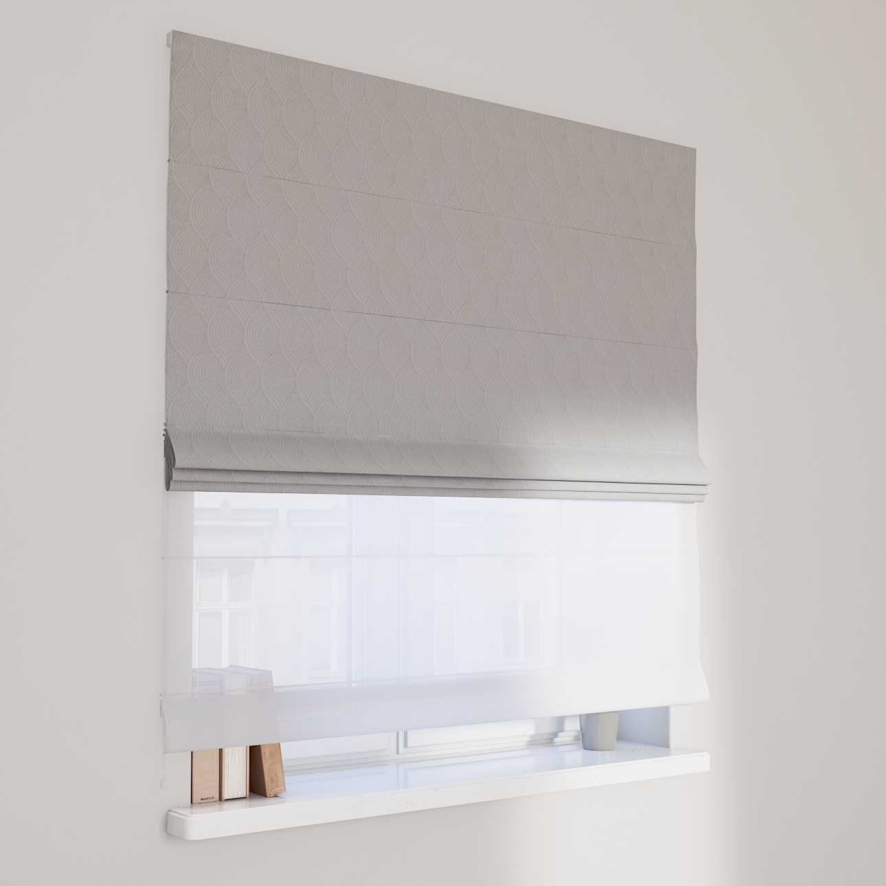 DUO Rímska roleta, geometrický vzor na sivom podklade, Blackout - zatemňujúca, 269-19 DUO Rímska roleta, geometrický vzor na sivom podklade, Blackout - zatemňujúca, 269-19