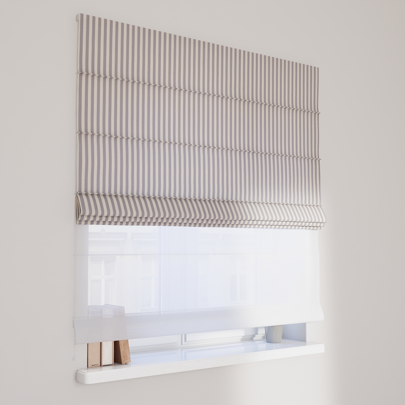 DUO Rímska roleta, granátovo-biele prúžky, Quadro, 136-02 DUO Rímska roleta, granátovo-biele prúžky, Quadro, 136-02