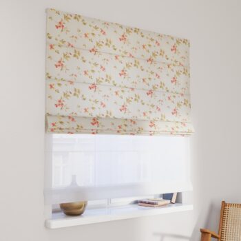 DUO Rímska roleta, jemné ružovozelené kvety na zelenkavomodrom podklade, Londres, 143-89