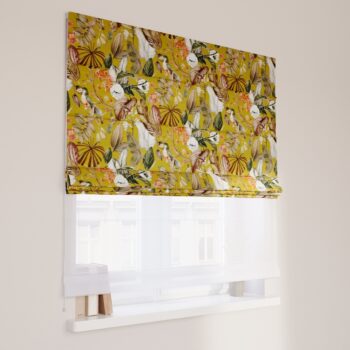 DUO Rímska roleta, kvety na horčicovom podklade, Abigail, 143-09