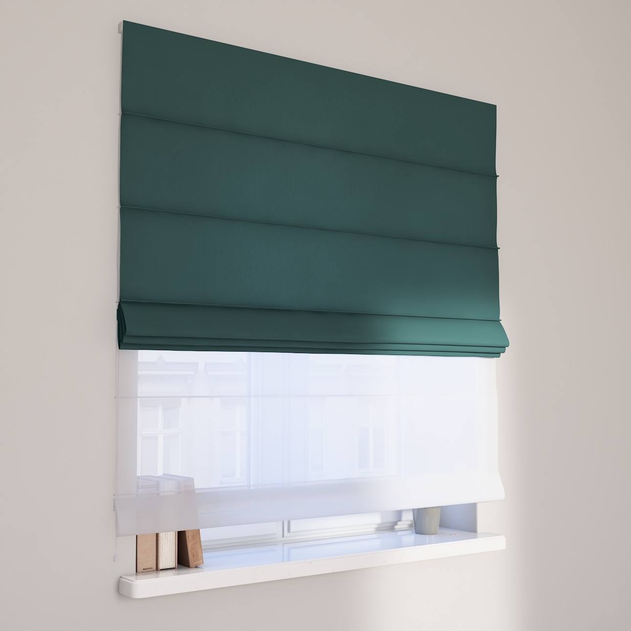 DUO Rímska roleta, matná smaragdová zelená, Linen, 159-09 DUO Rímska roleta, matná smaragdová zelená, Linen, 159-09