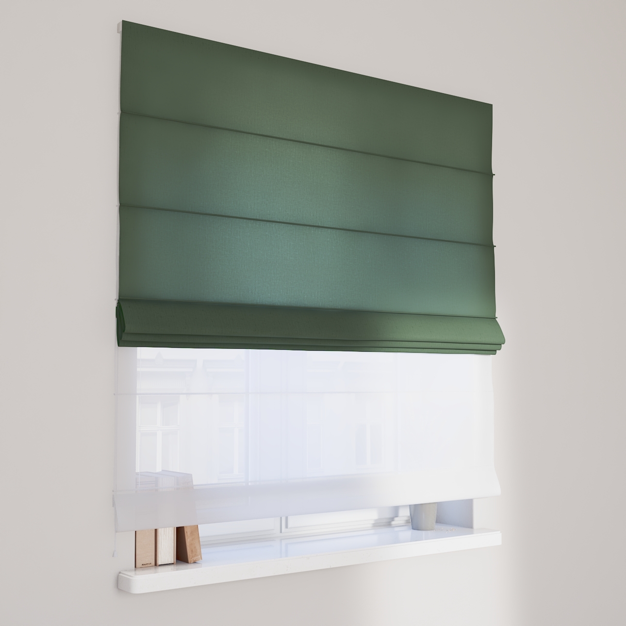 DUO Rímska roleta, matná zelená, Linen, 159-08 DUO Rímska roleta, matná zelená, Linen, 159-08