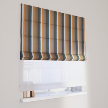 DUO Rímska roleta, pásy v odtieňoch červeno-hnedo-modrých farbách, Vintage 70's, 143-58