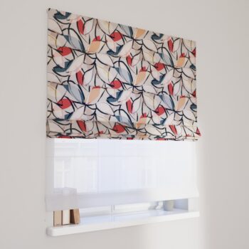 DUO Rímska roleta, ružové a sivé kvetinové motívy, Eden, 144-21